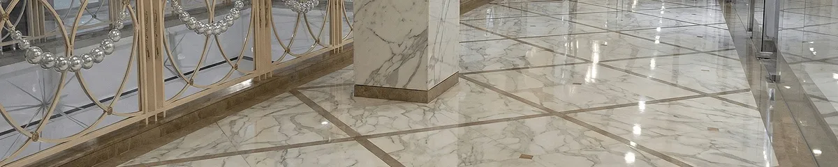 Beautiful marble floor professionally installed in Bloomington, IN